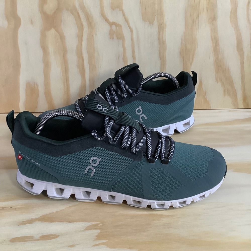 On Running Cloud Sneakers Mens 10 Teal Charcoal Swiss Engineering Running Shoes - Picture 8 of 10